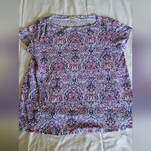 J JILL Love Linen Paisley Print Top